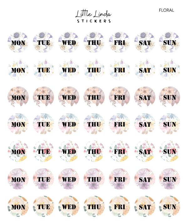2024 | Days of the Week - Abbreviated | Florals