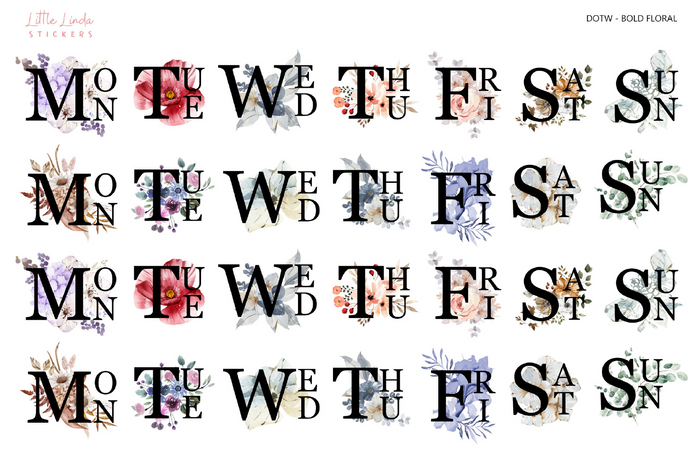2024 | Days Of the Week  - Floral OR Bold