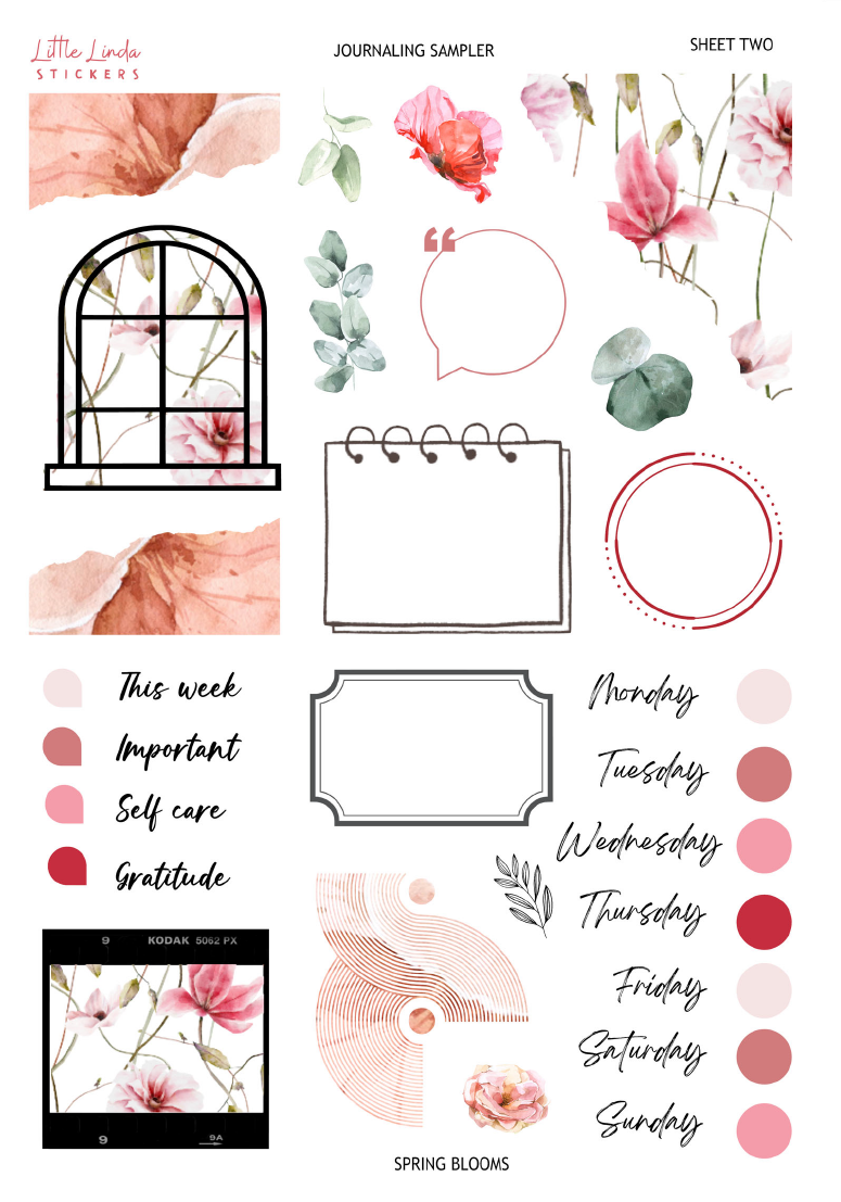 Journaling Kit  Spring Blooms – Little Linda Stickers