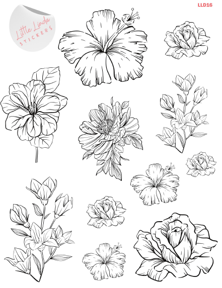 Minimal Line Florals V2 – Little Linda Stickers