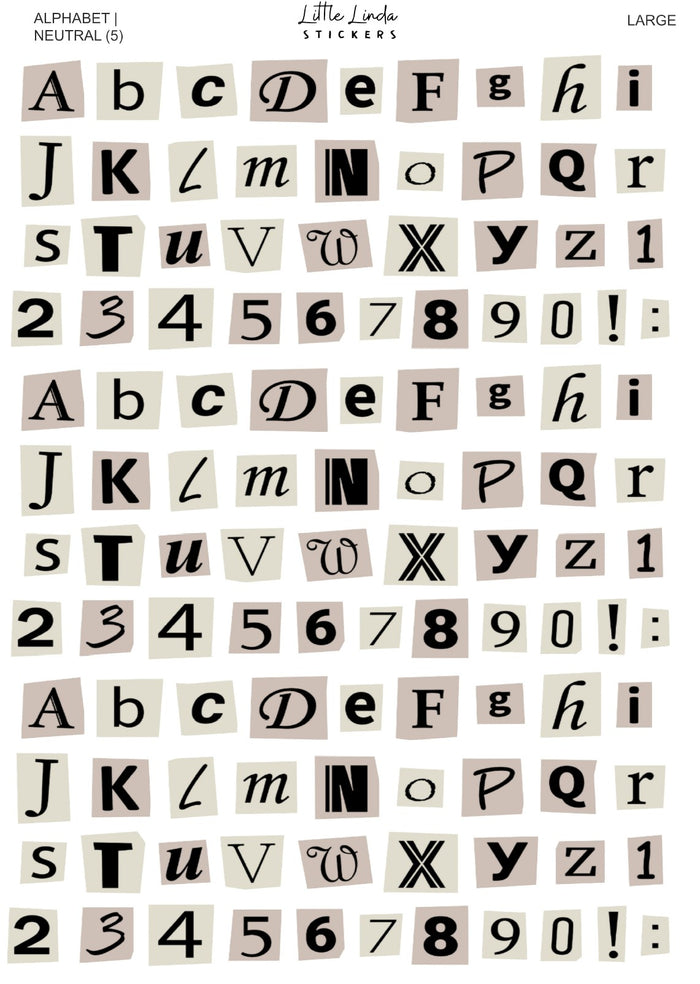 Junk Journal | Alphabet - Neutral