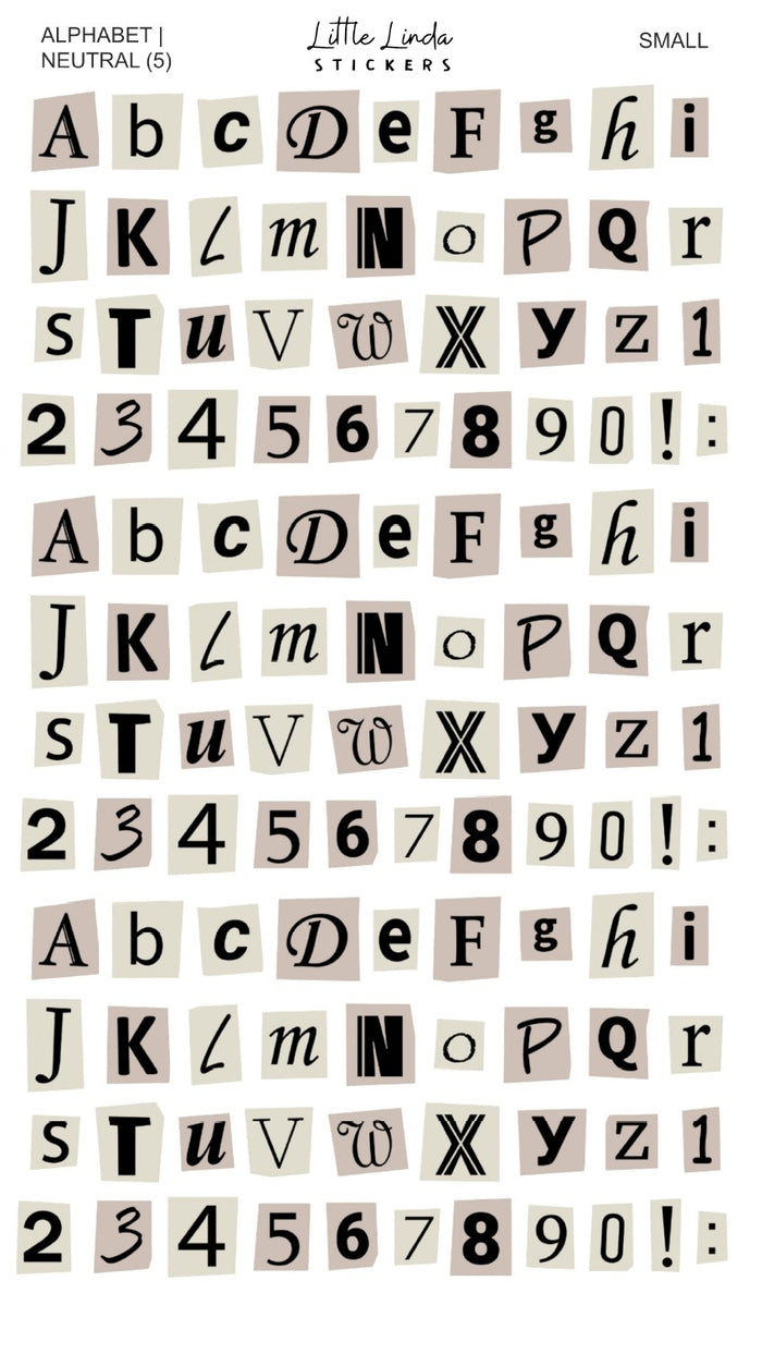 Junk Journal | Alphabet - Neutral