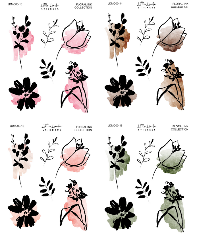 Floral Ink Collection | 13 - 16