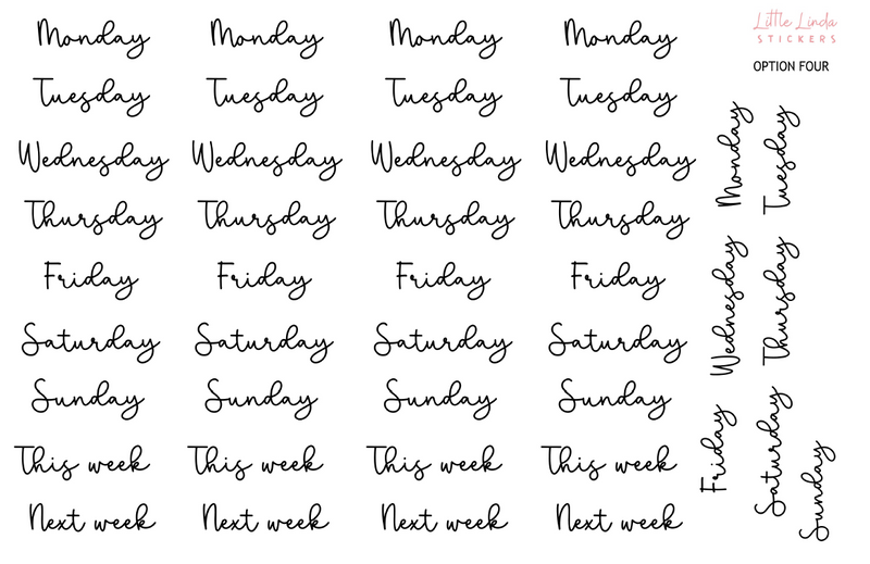2024 | Days of the Week Stickers - Large