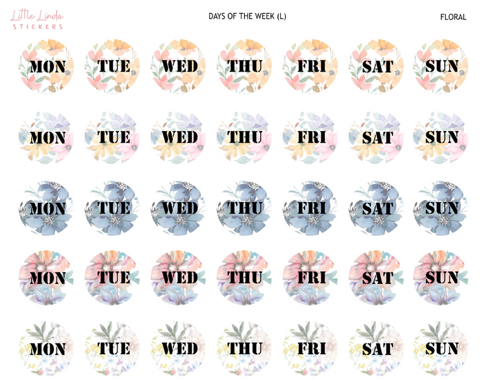 2024 | Days of the Week - Abbreviated | Florals