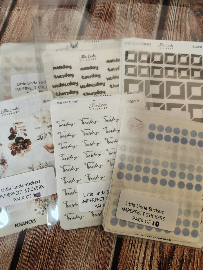 Imperfect Sticker Pack- Small Sheets