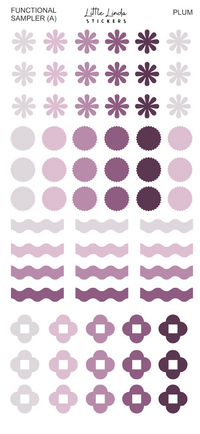 2027 | Sampler A | The Basic Edit planner stickers, Plum / Glossy