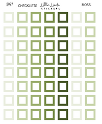 2027 | Checklist Squares | The Basic Edit planner stickers, Moss / Glossy