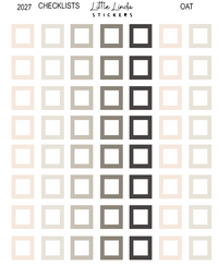 2027 | Checklist Squares | The Basic Edit planner stickers, Oat / Glossy