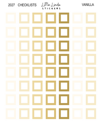 2027 | Checklist Squares | The Basic Edit planner stickers, Vanilla / Glossy