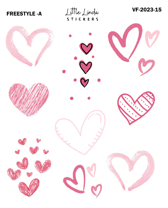 Valentines - Freestyle Pink Hearts