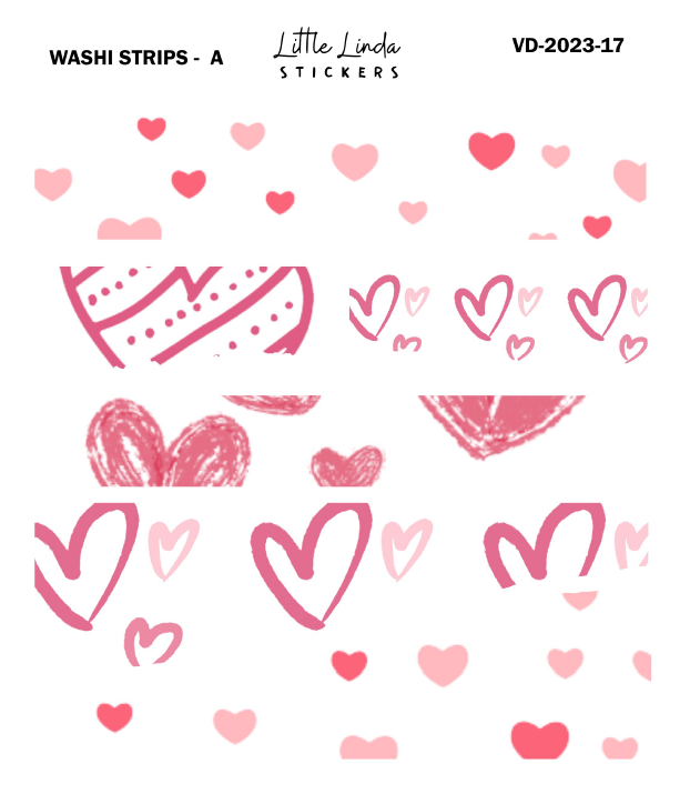 Valentines - Heart Washi Strips