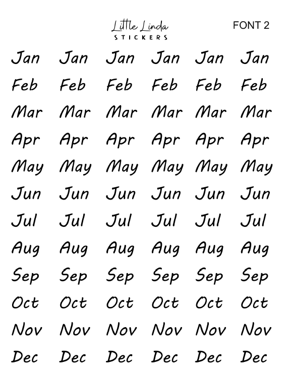 Abbreviated Months - 2023