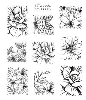 Minimal Floral Line Stamp -  Deco