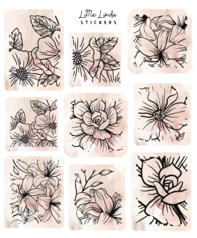 Minimal Floral Line Stamps V1
