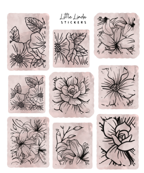 Minimal Floral Line Stamps V1
