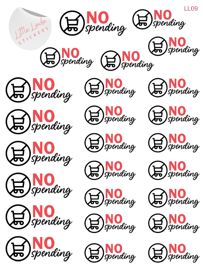 No Spending Stickers