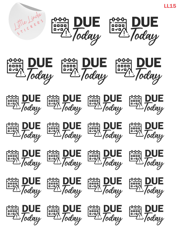 Due Today Stickers