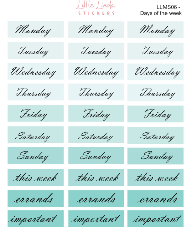 Days of the Week - Minimal
