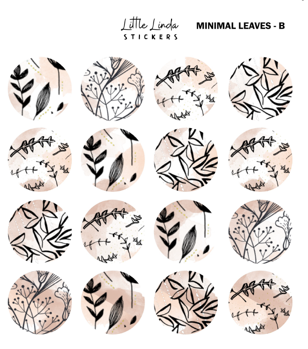 Minimal Leaf Pattern - Nude Watercolour