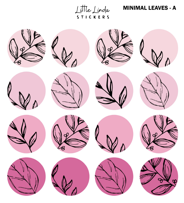 Minimal Leaf Pattern - Pinks