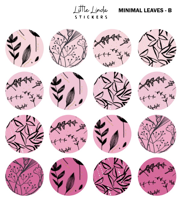 Minimal Leaf Pattern - Pinks