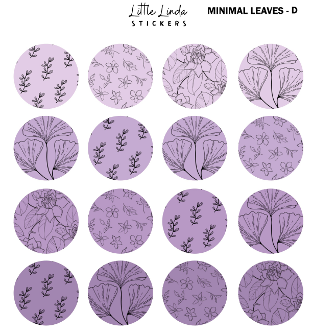 Minimal Leaf Pattern - Purple