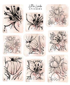 Minimal Line Florals Stamp V2